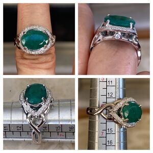 18K Natural 3.18 Carat Emerald & Diamond Ring  $8,848 Replacement Value